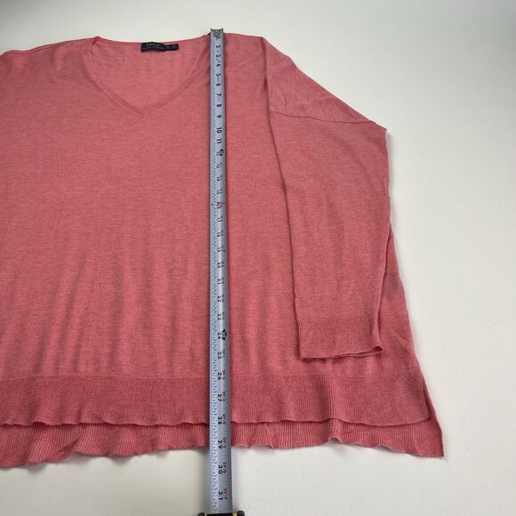 Polo Ralph Lauren Tunic Sweater XL Pink Oversized Preppy Quiet Luxury Pony - Picture 7 of 11